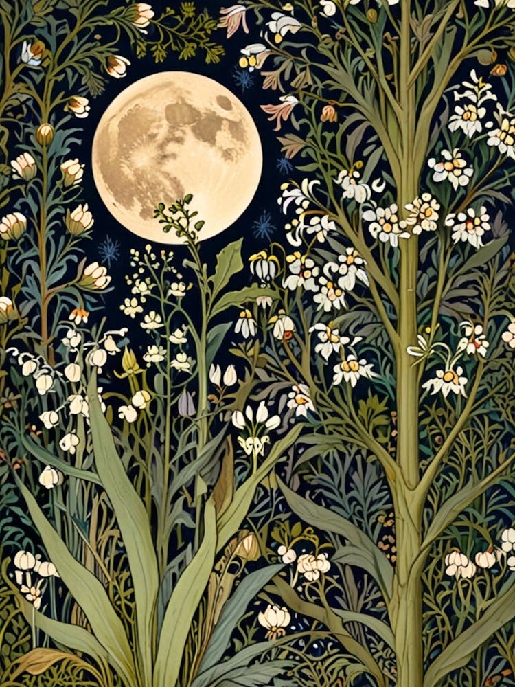 William Morris Moonlight In The Woods 164