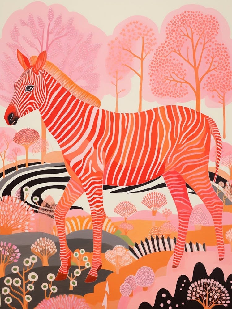 Red Zebra In The Wild