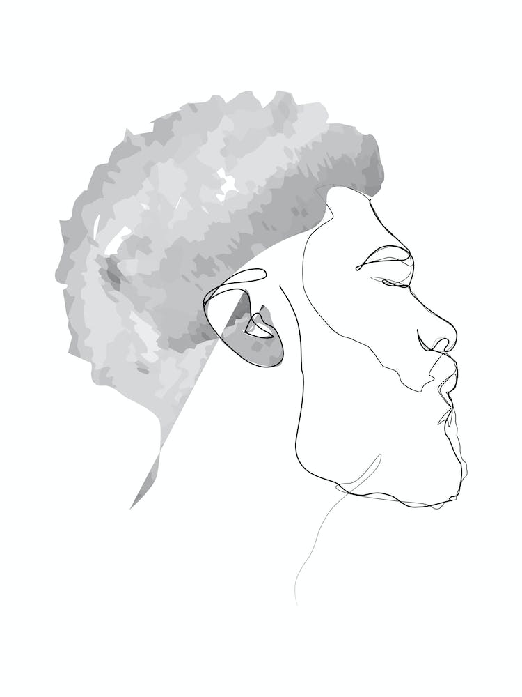 Portrait Of A Man With Afro Hair