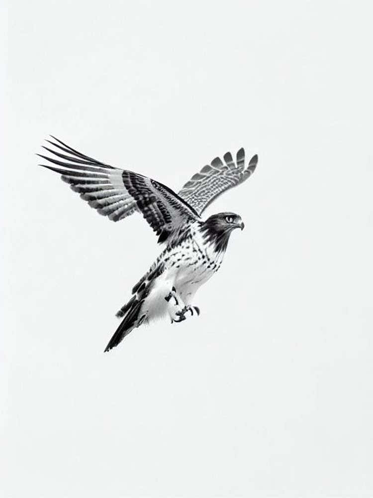 Red Tailed Hawk B&W Pencil Drawing 3 Bird