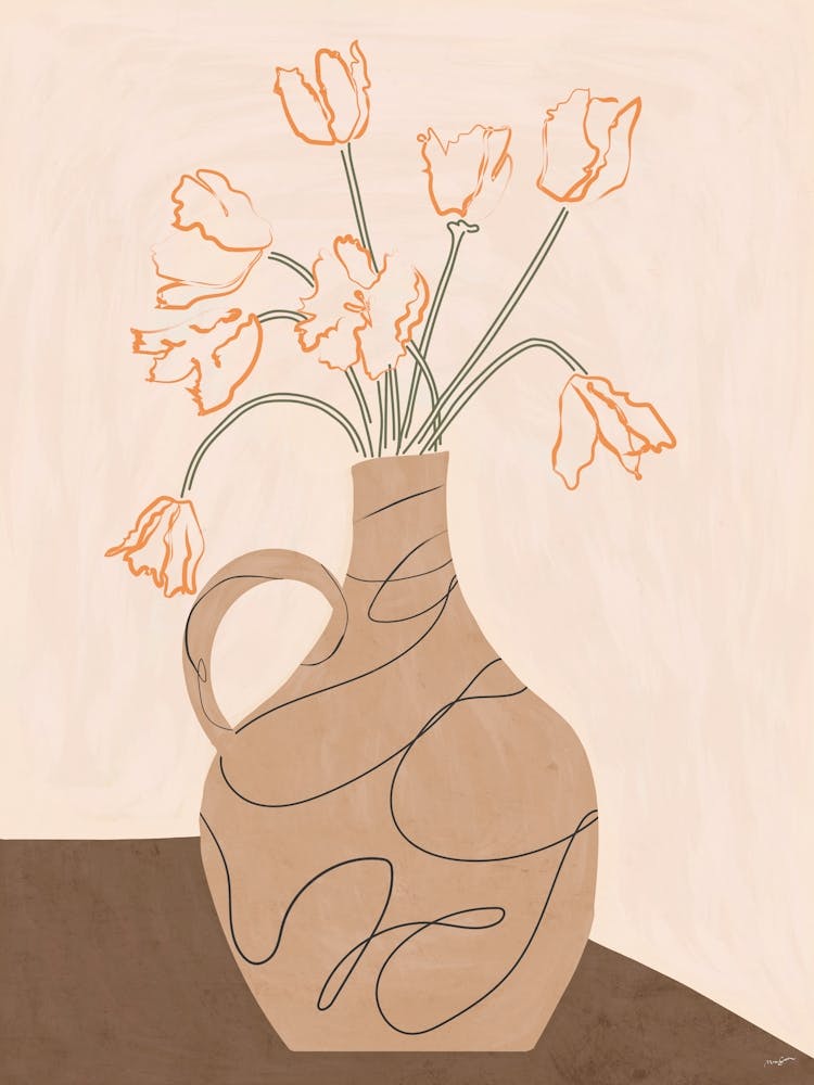 Tulips In A Boho Vase