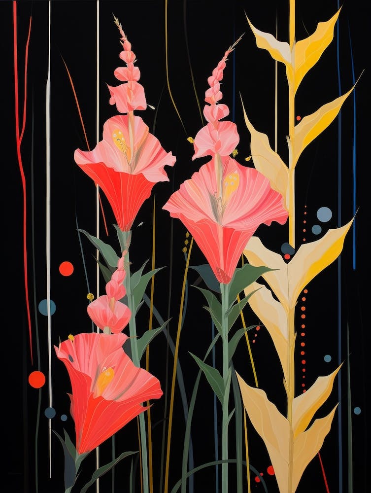 Gladiole 1 Hilma Af Klint Inspirierte Blumenillustration