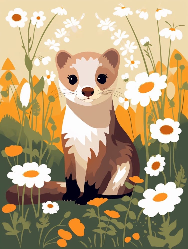 Baby Animal Illustration  Ferret 3