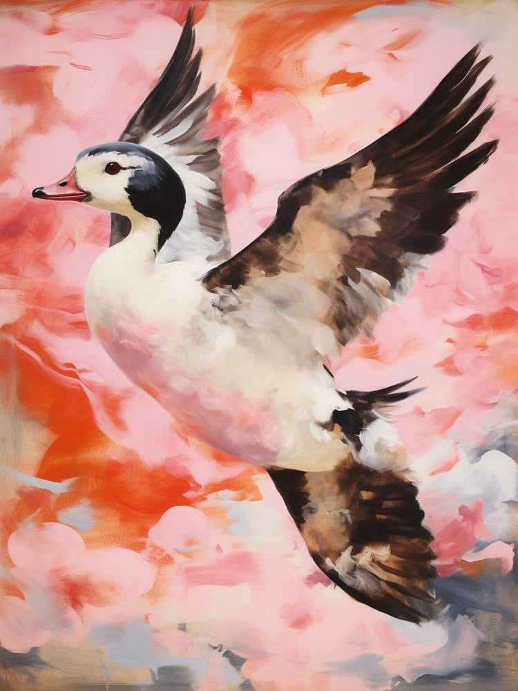 Pink Ethereal Bird Painting Bufflehead 2