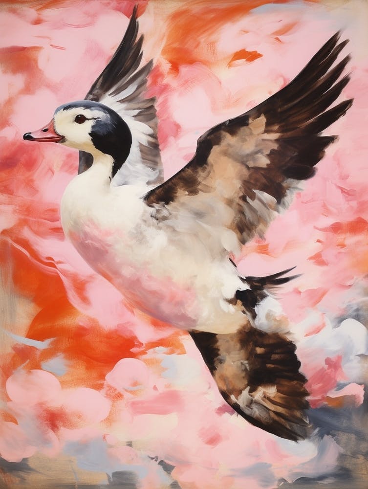 Pink Ethereal Bird Painting Bufflehead 2
