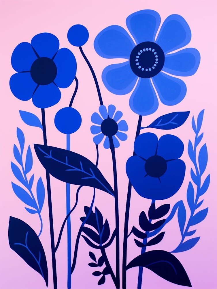 Blue Flower Illustration Lilac 2