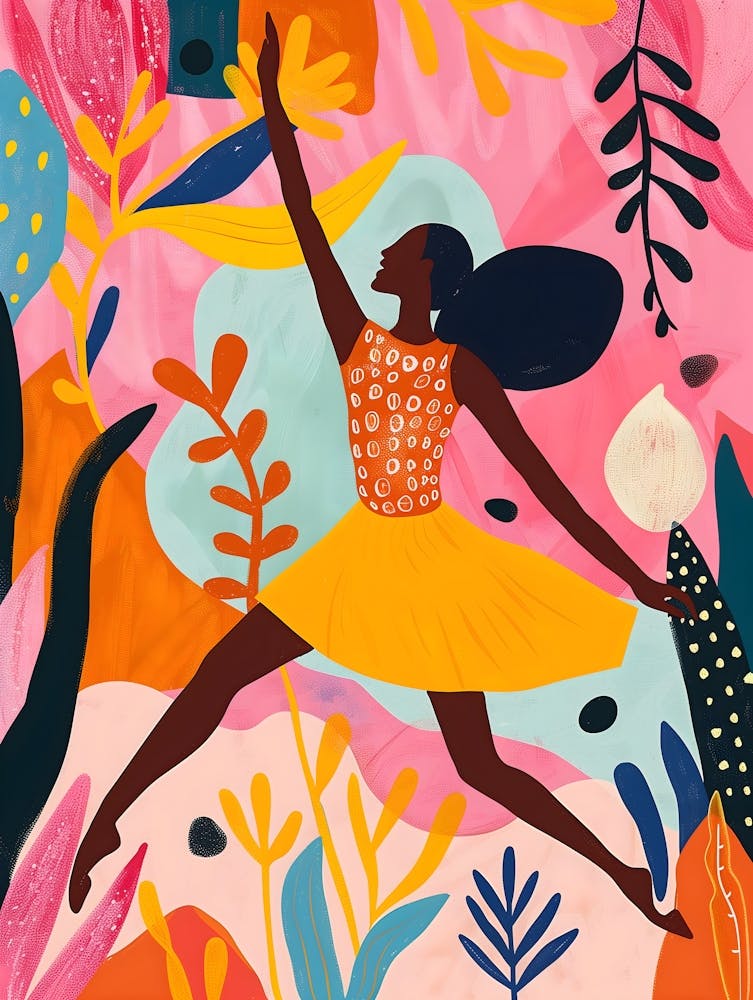 Matisse Inspired, Dancer In The Garden, Fauvism Style