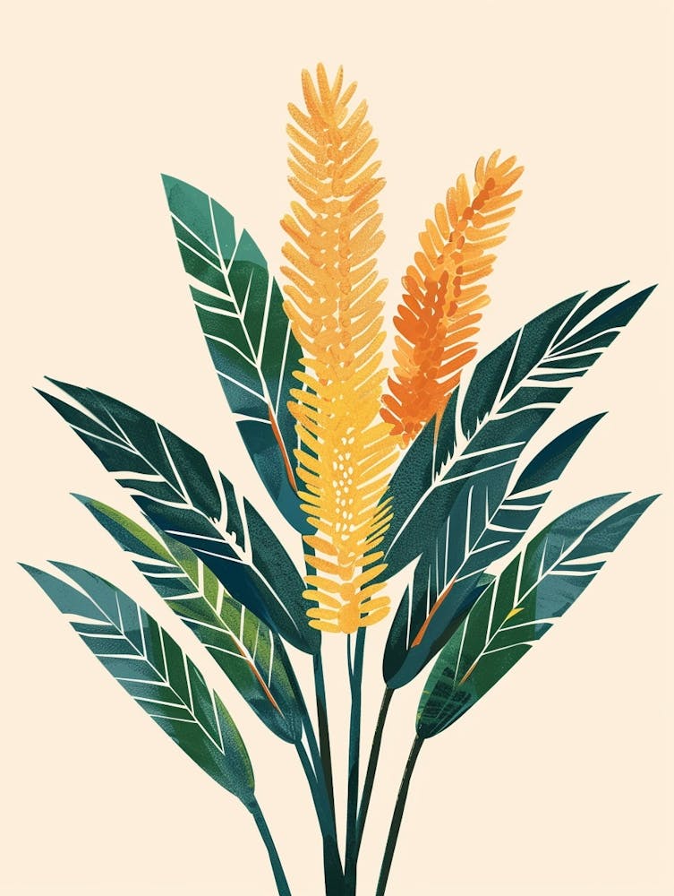 Sago Palm Plant Minimalist Illustration 2