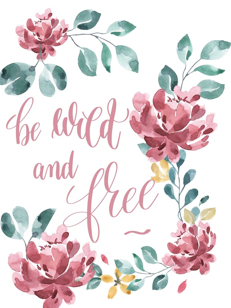Be Wild And Free Pink Floral Kids