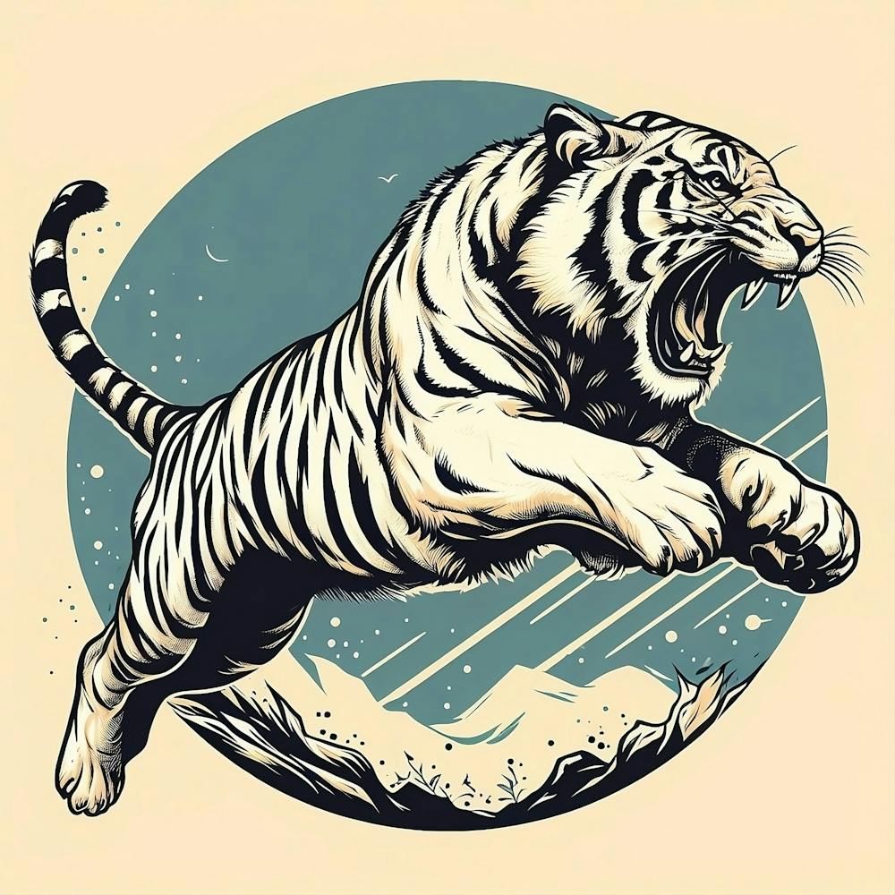 Tiger Jumping