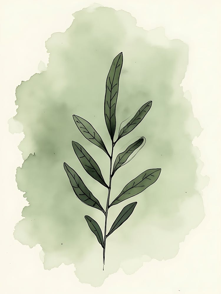 Dreamy Sage Green Flower Pattern