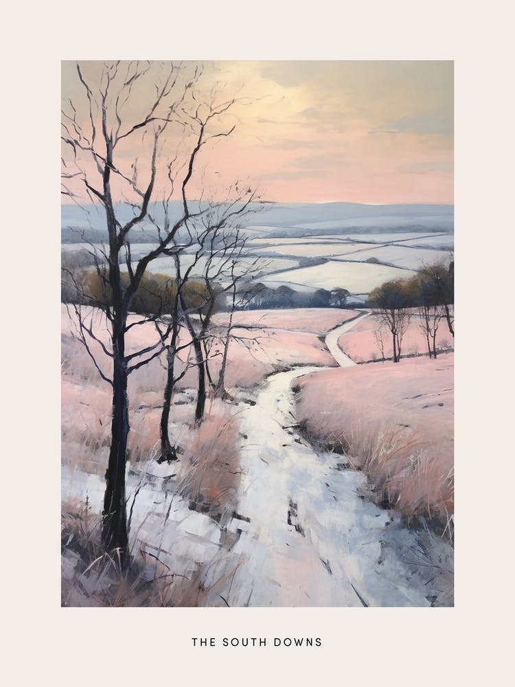 Dreamy Winter National Park Poster  The South Downs England 3
