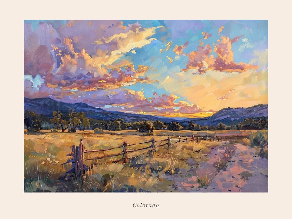 Western Sunset Landscapes Colorado 3 Poster