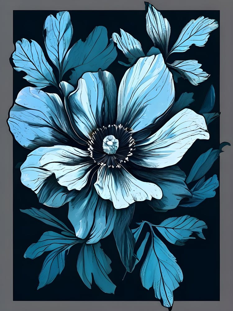 Blue Anemone Flower 1