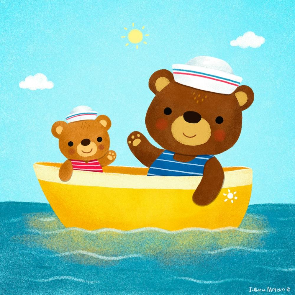 Teddy Bears In A Boat