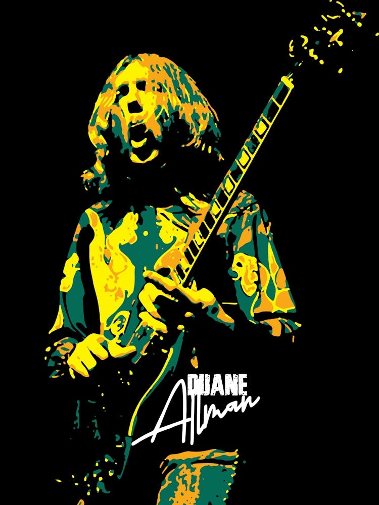 Duane Allman American Guitarist in Pop Art