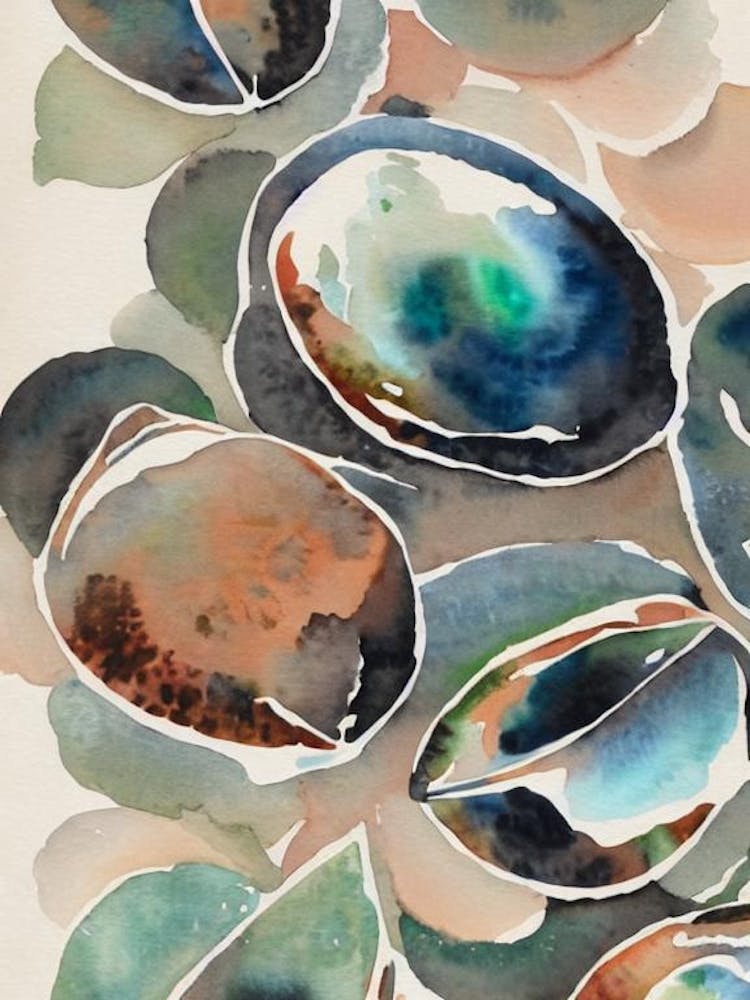 Abalone Vintage Graphic Watercolour