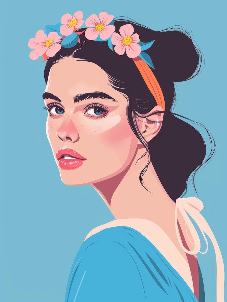 Portrait Of A Woman With Flowers 25