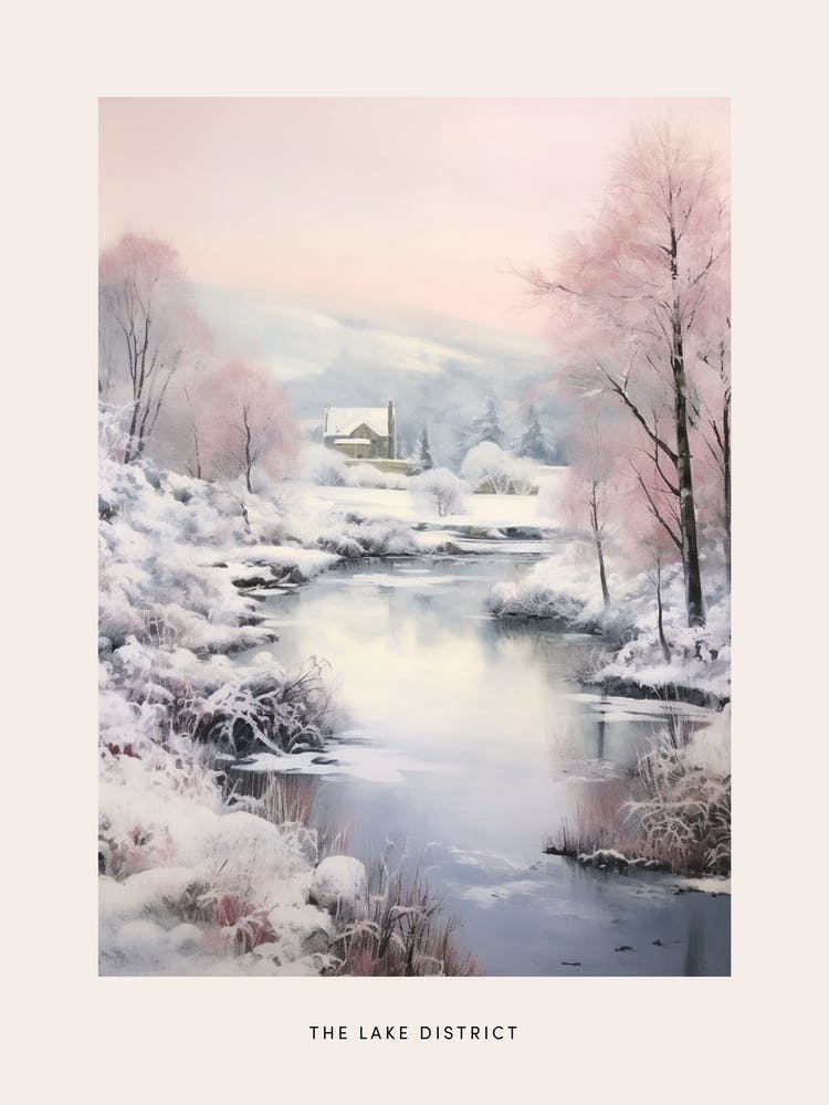 Dreamy Winter National Park Poster  The Lake District England 3