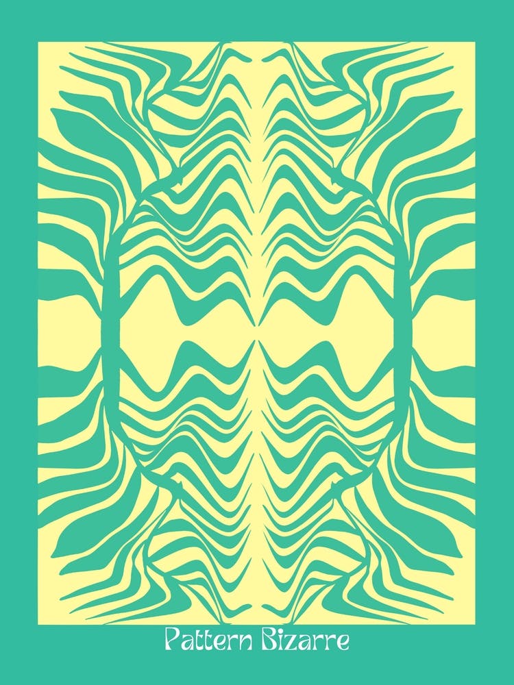 Pattern Bizarre Tropical Palm Leaf In Green