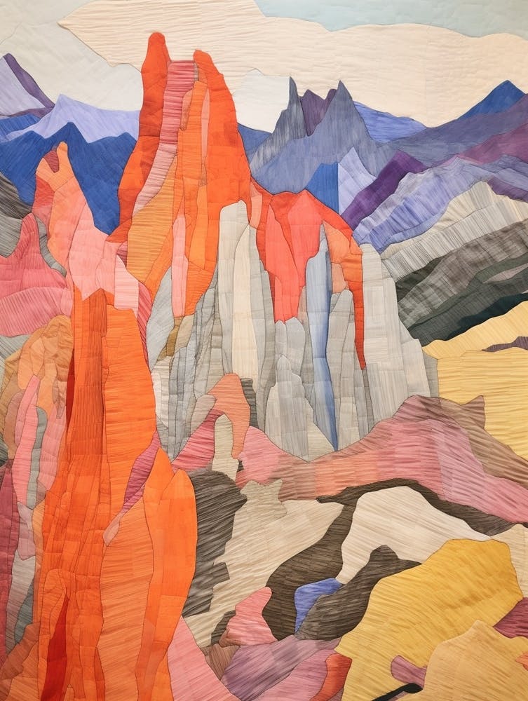Crinkle Crags England Colourful Mountain Illustration