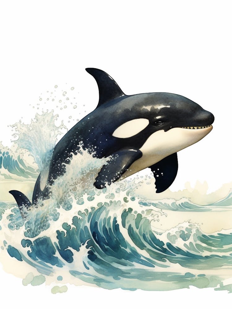 Orca Whale With Waves 1
