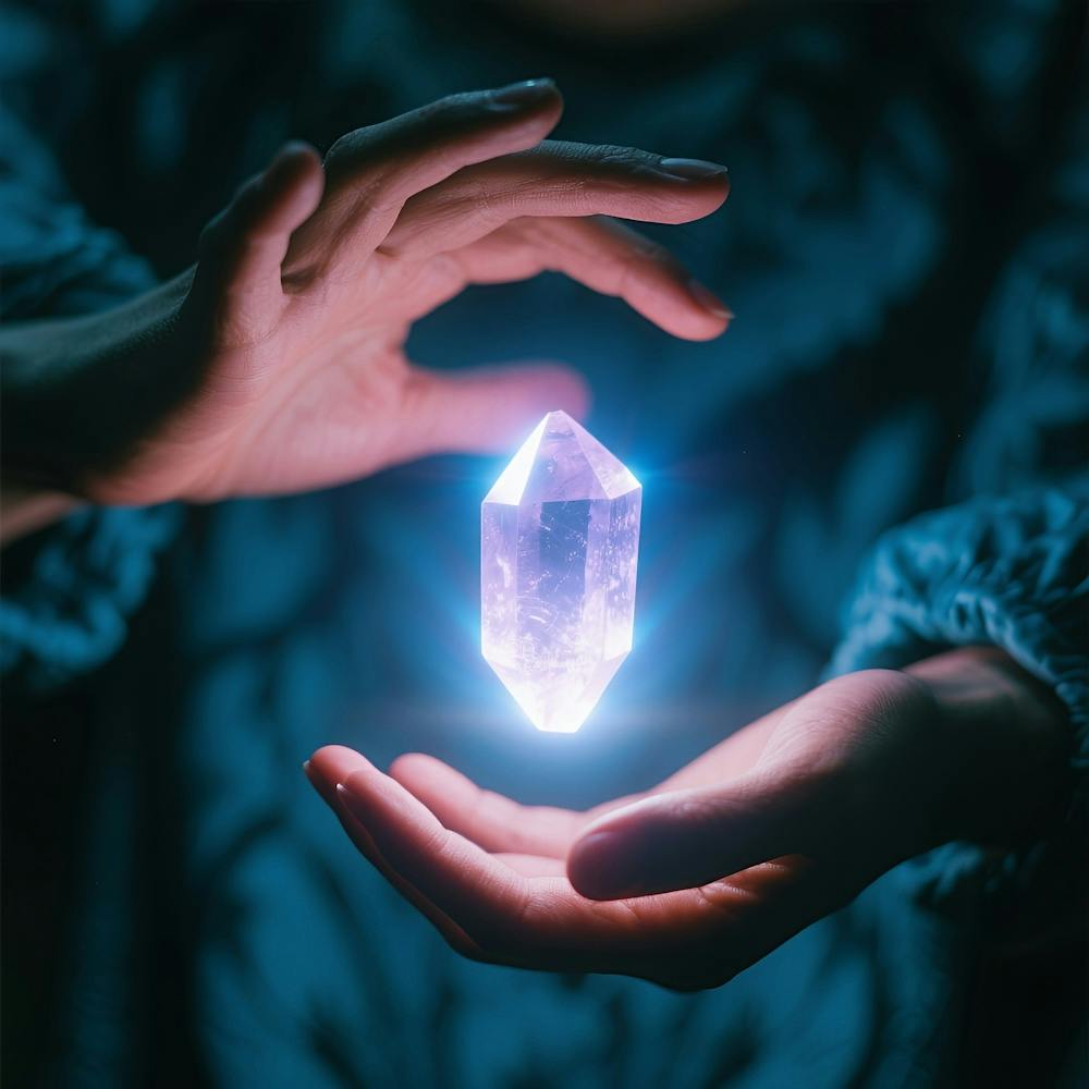 Personne Tenant Un Cristal