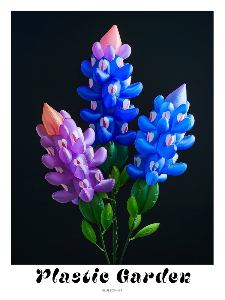Bright Inflatable Flowers Poster Bluebonnet 1