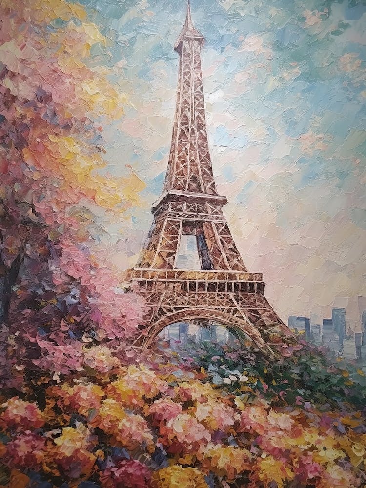Eiffel Tower Paris France Monet Style 20