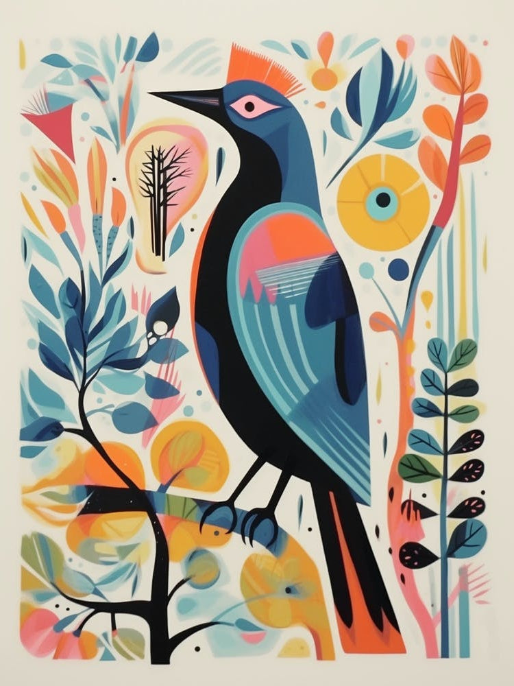 Colourful Scandi Bird Cormorant 2