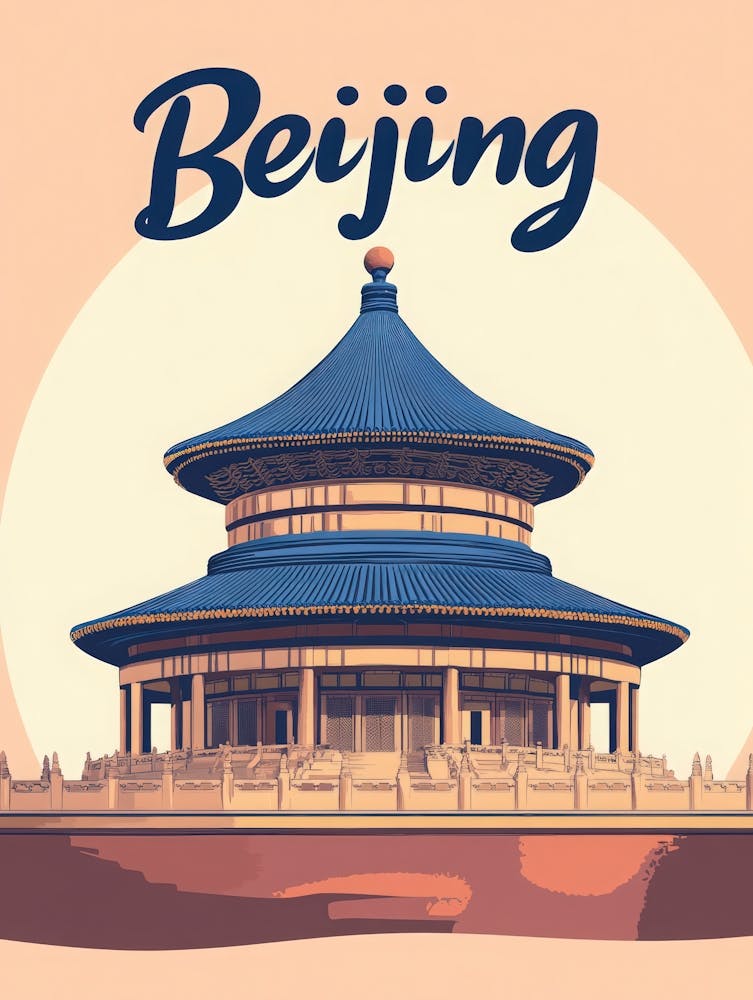 Aihrgdesign A Retro Travel Poster For Beijing Featuring The S 8014cc53 6536 4470 8734 8d9dfe9f7094 0
