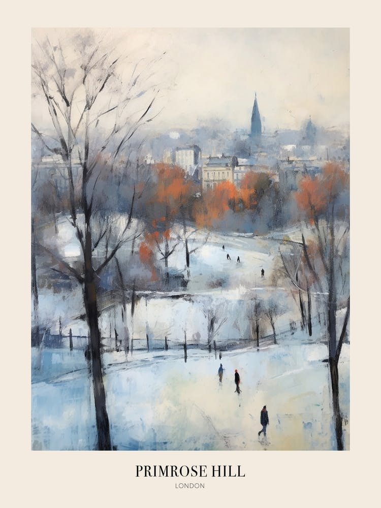 Winter City Park Poster Primrose Hill Park London 1