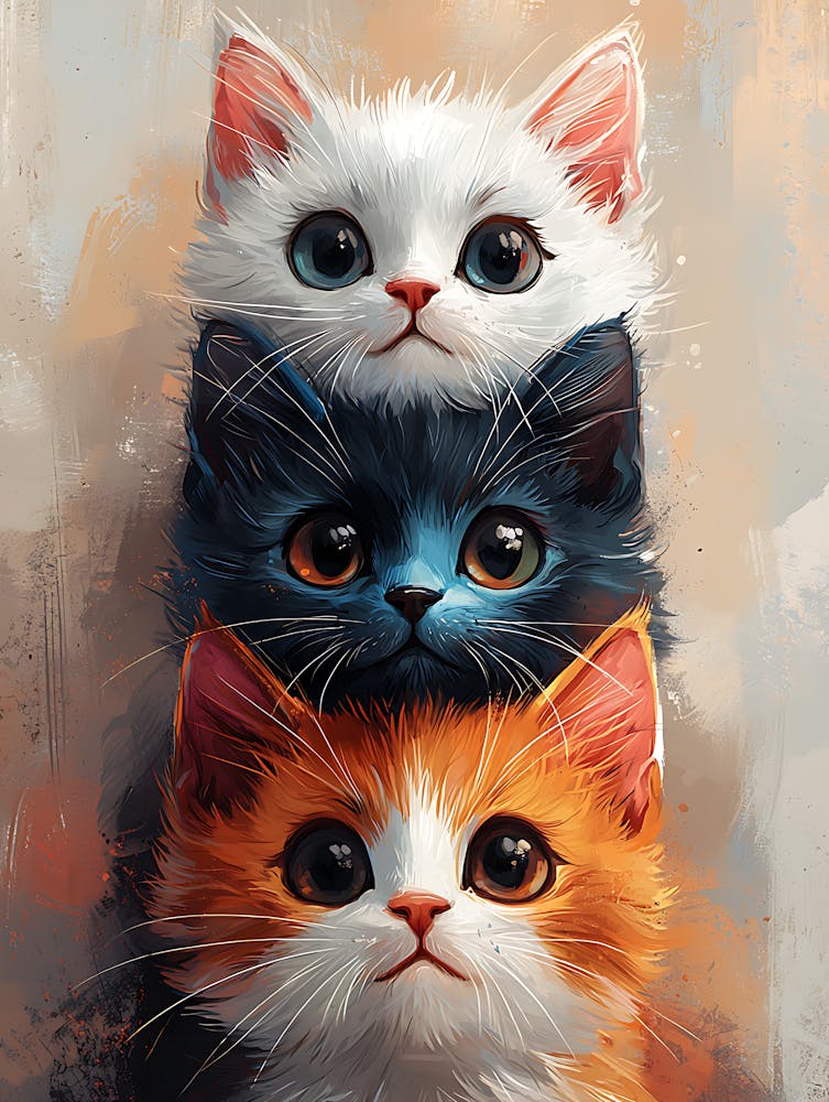 Cute Cats Stacked Together 4