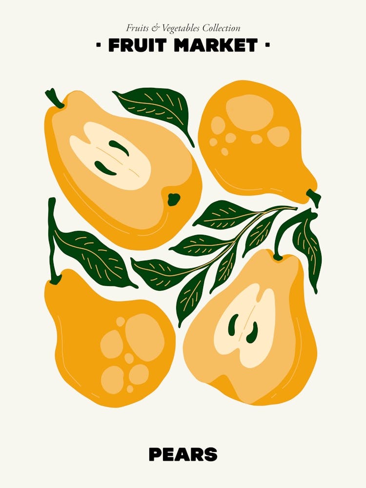 The Fruit Market Pear Illustration Maximalist