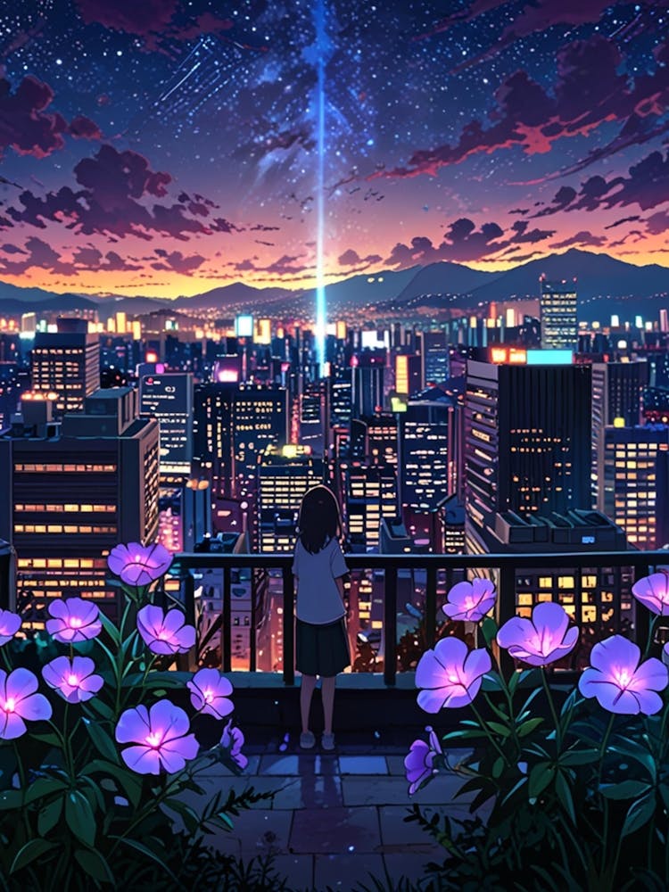Anime City At Night aesthetic 1