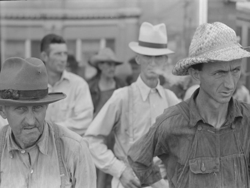 Untitled Photo, Possibly Related To Farmers Standing In Street, Caruthersville, Missouri By Russell Lee