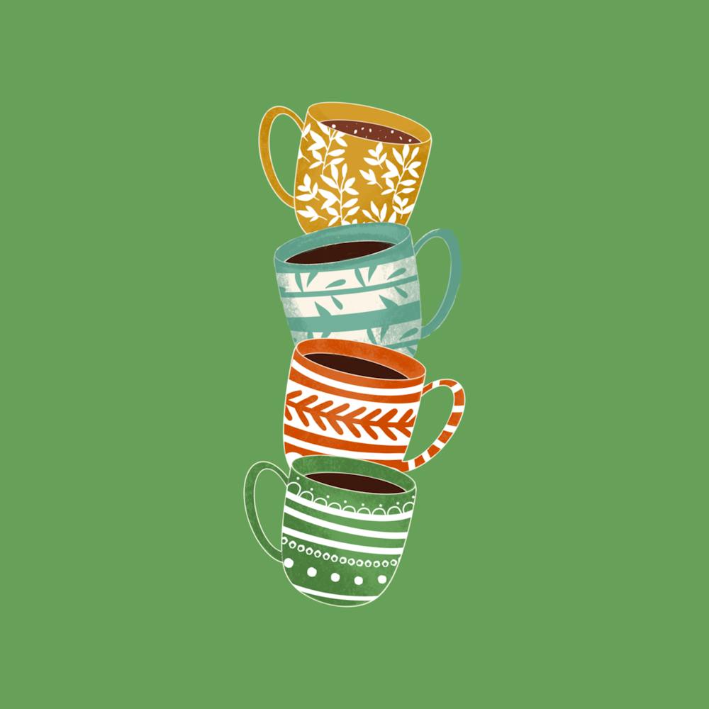 Jolie Tasse à Café Impression Verte