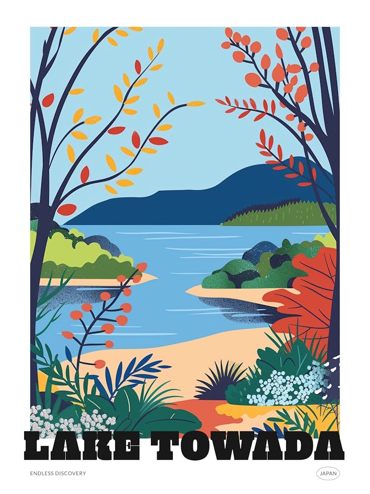 Lake Towada Japan 4 Colourful Travel Poster