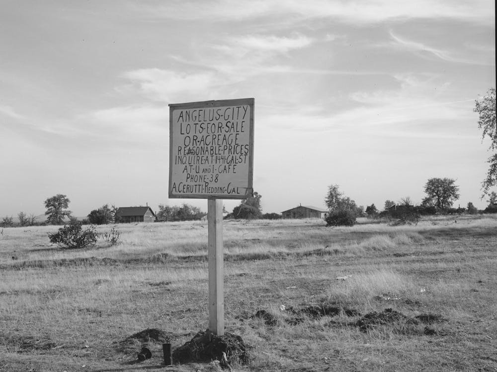 Untitled Photo, Possibly Related To Sign At Angelus City, California, Boom Town Near Shasta Dam By Russell Lee