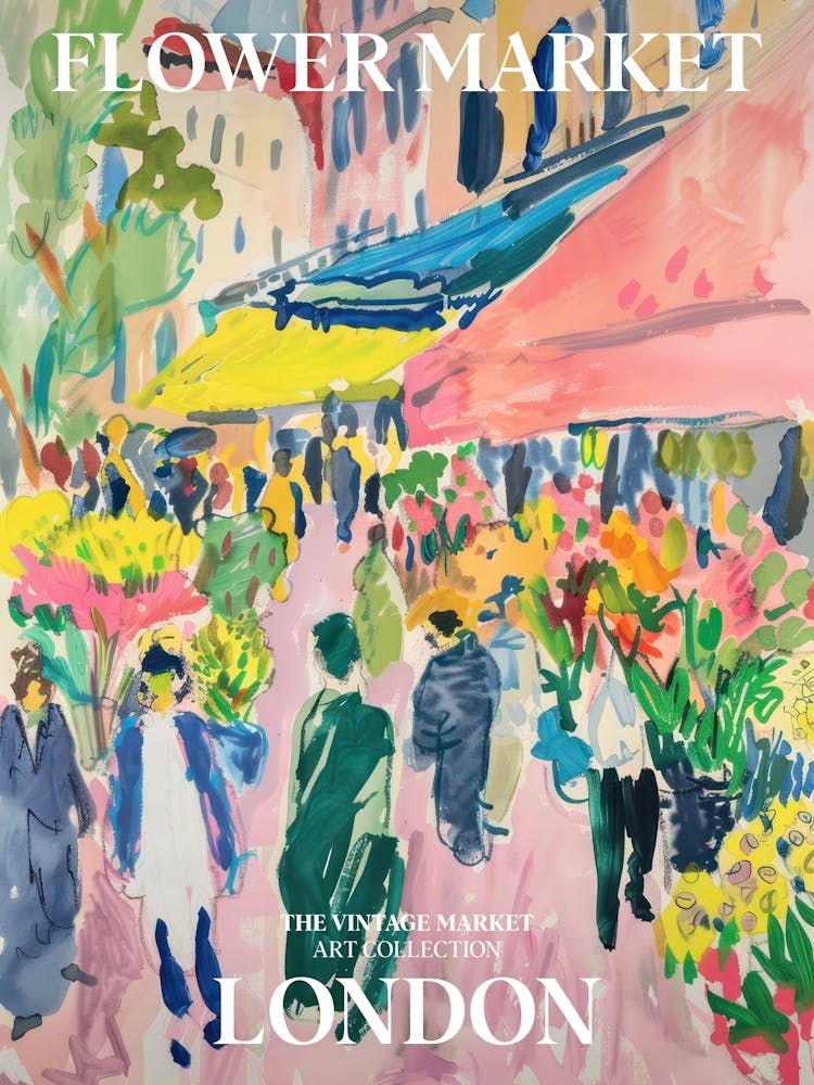 Vintage Flower Market Painting London 5