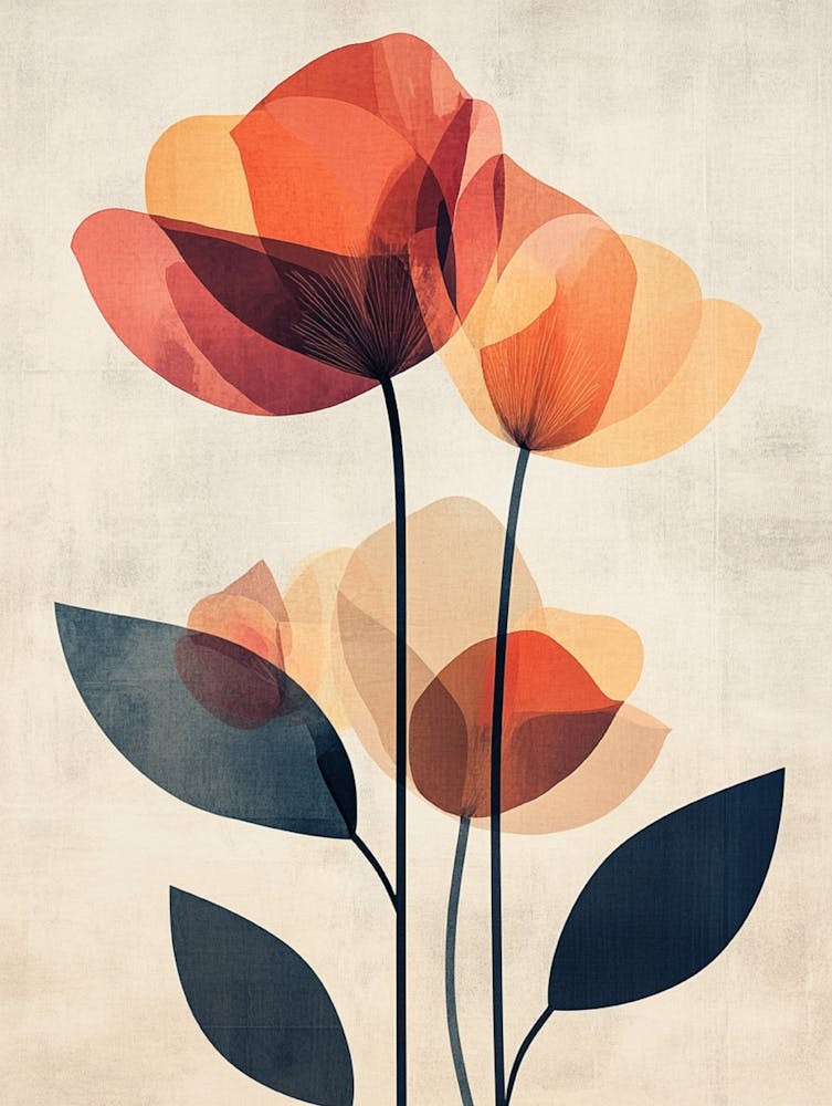 Abstract Flowers Canvas Print 3