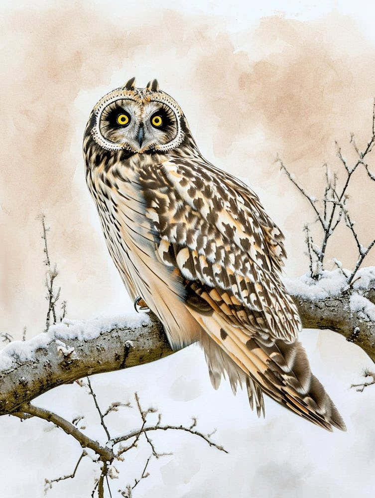 Short Eared Owl Painting 3