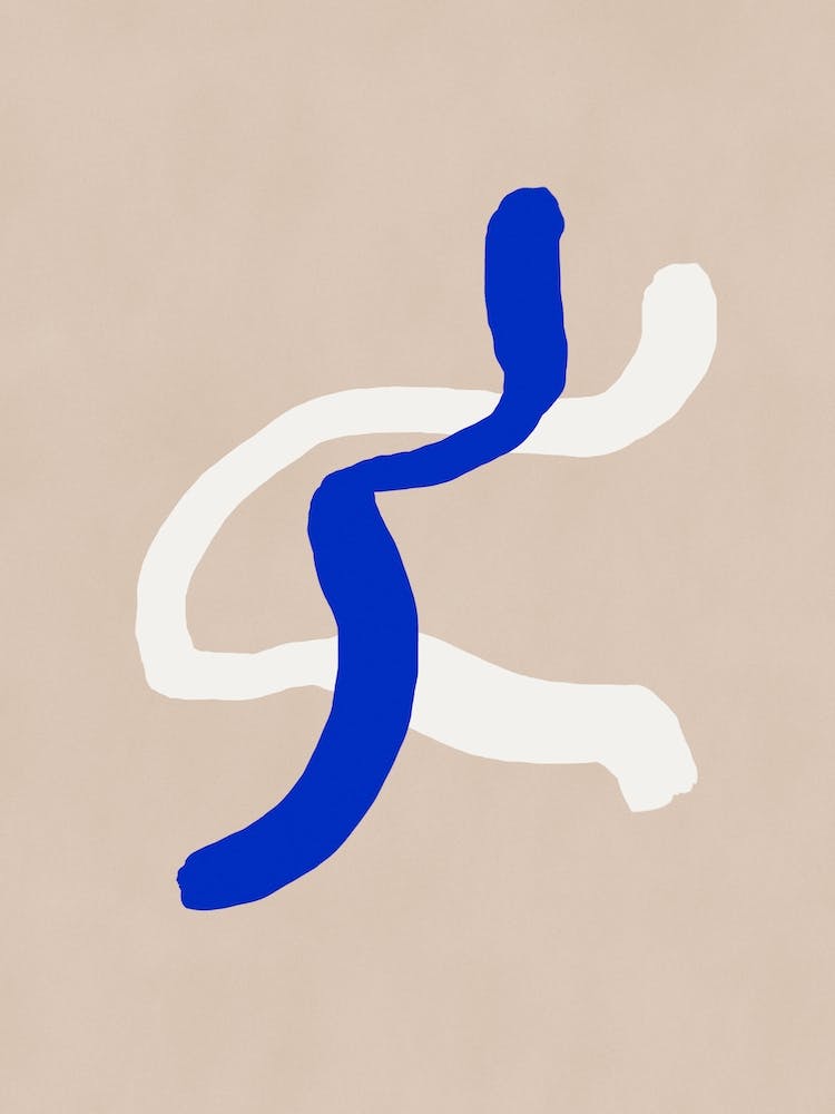 Abstract Composition With Blue Lines 4