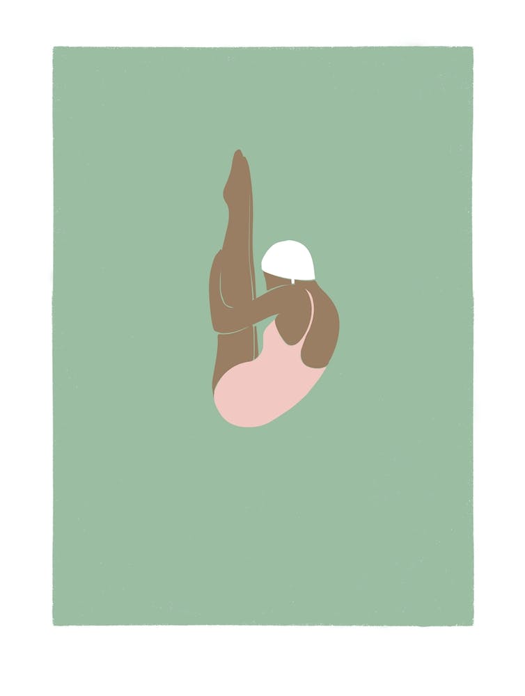 Modern retro Female Pike dive in green