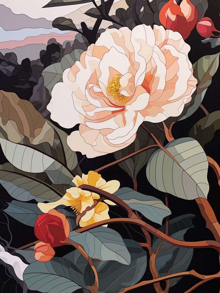 Flower Illustration Camellia 1