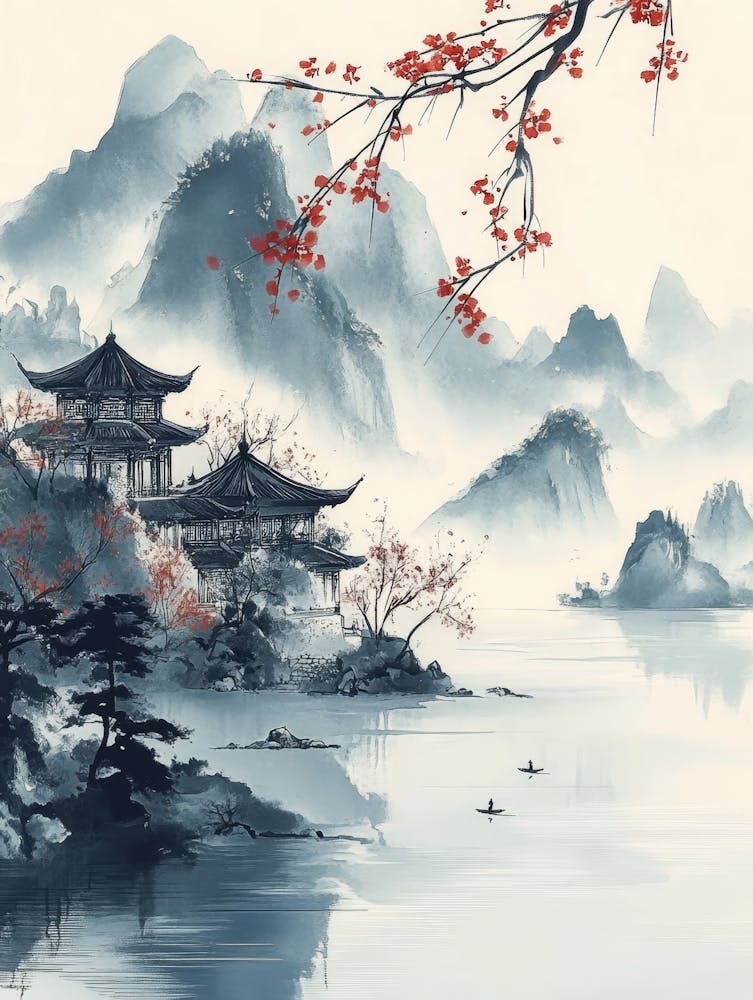 Chinese Painting Style Landscape
