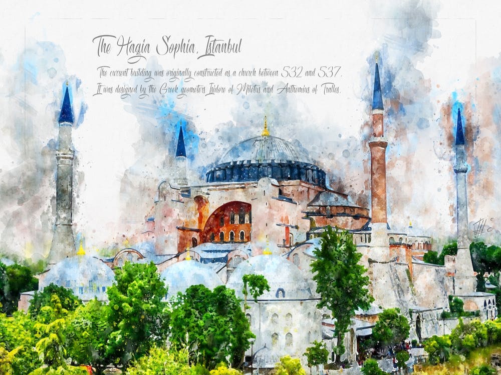 Hagia Sophia, Istanbul, Watercolor