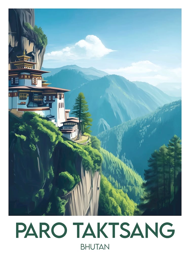Affiche de voyage Paro Taktsang
