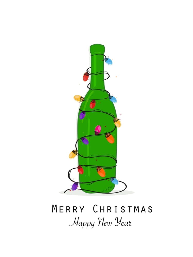 Bouteille de Champagne de Noël