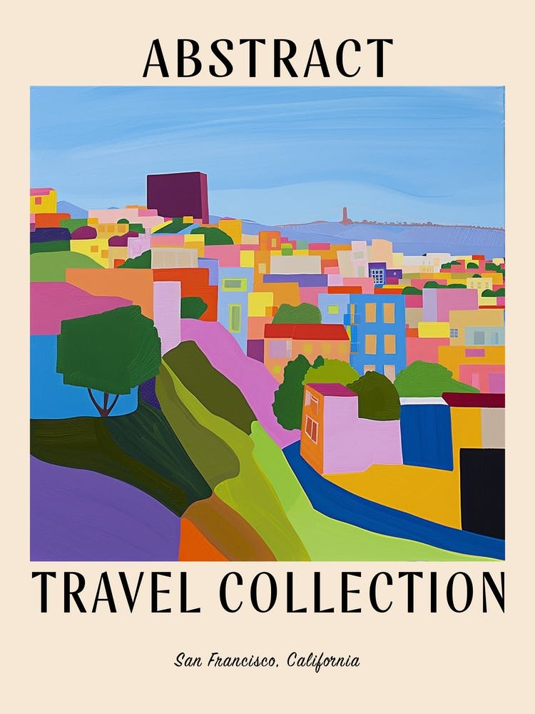 Abstract Travel Collection Poster San Francisco Usa 1